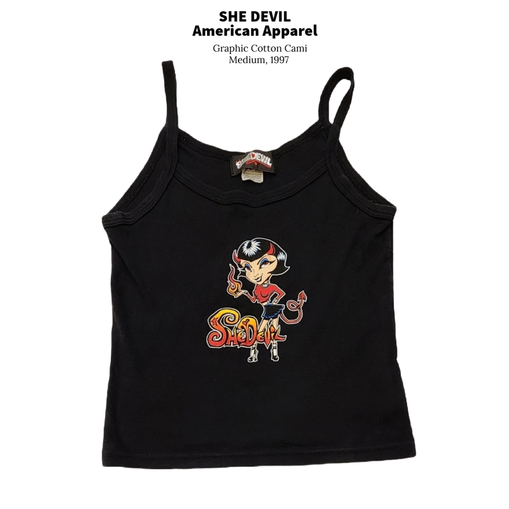 American Apparel Vintage Black 'She Devil' Graphic Cami Comics